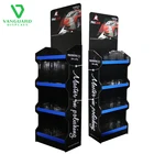 cardboard display stand with hooks , retail corrugated carton floor hanging display stand