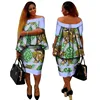 African Dashiki Print Women Clothing Two Pieces Tops and Body Corn Dress Set Dresses and Skirts Plus Size BintaRealWax WY2400