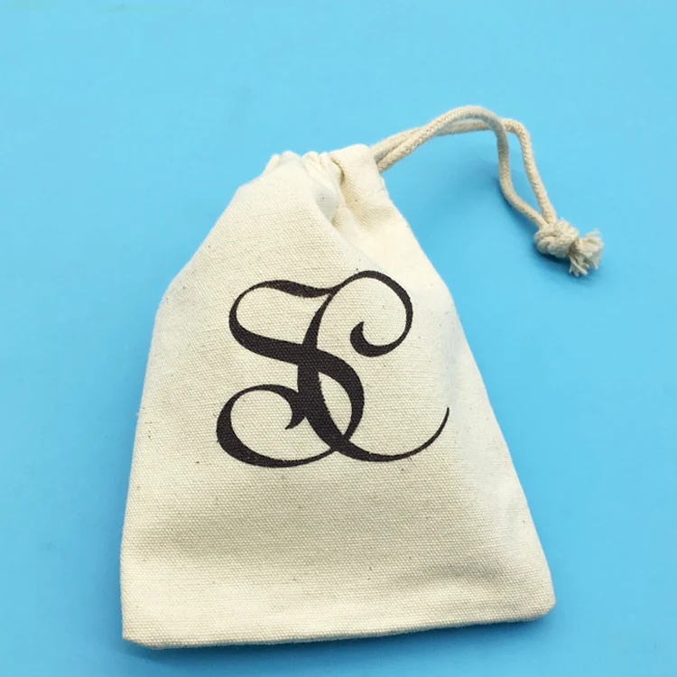 custom brand logo cotton pouch bag for jewelry