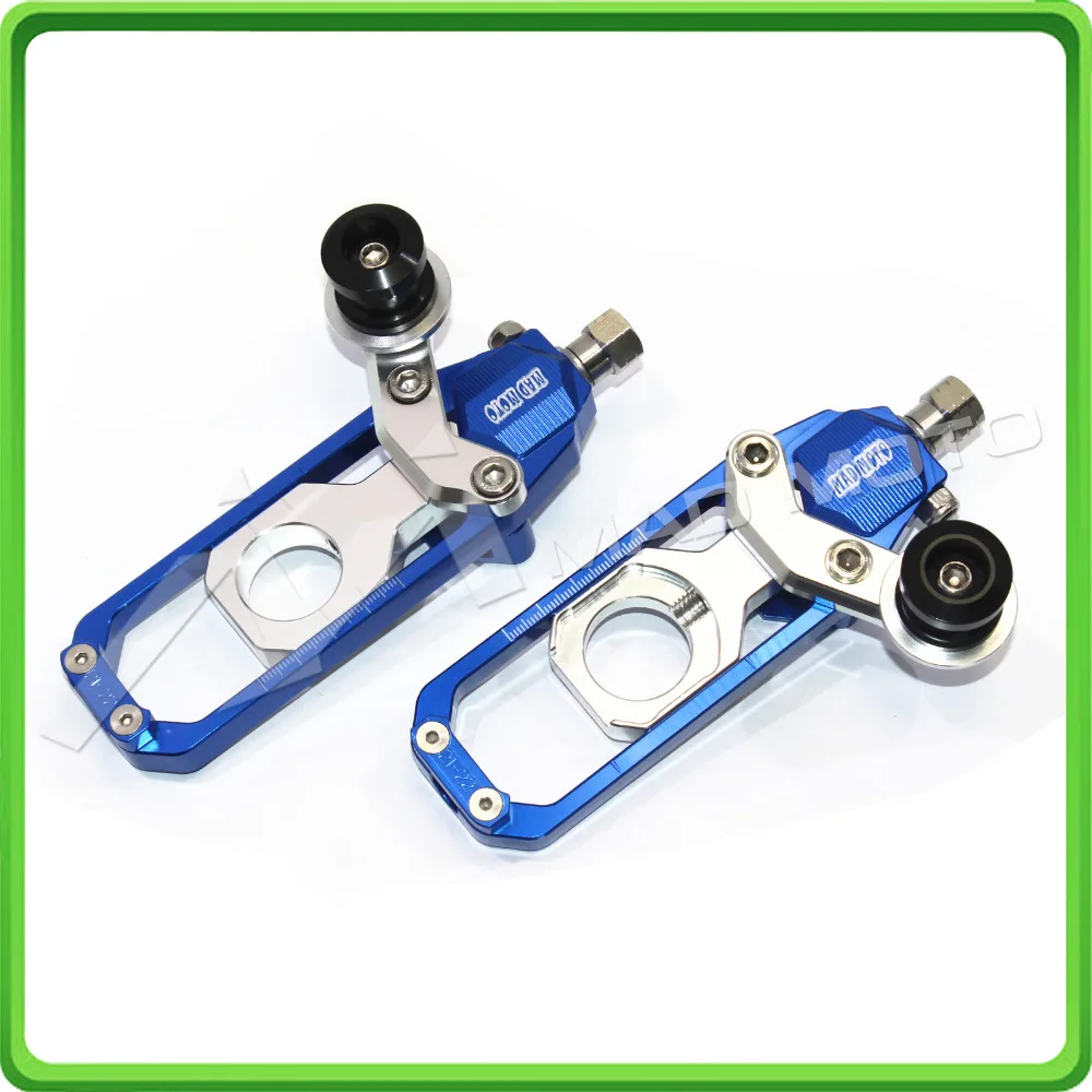 Motorcycle Chain Tensioner Adjuster with paddock bobbins for Kawasaki ninja ZX10R ZX-10R 2011 2012 2013 2014 2015 Blue&Silver (5)