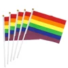 Gay Pride Rainbow Party Decorations Rainbow Pride Gay Stick Flag 100 Pack Small Mini Hand-Held LGBT Flags on Sticks
