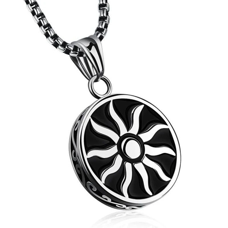 Men's Stainless Steel Master Sun Pendant Necklace Silver Black Sun Amulet Biker Pendants
Men's Stainless Steel Master Sun Pendant Necklace Silver Black Sun Amulet Biker Pendants