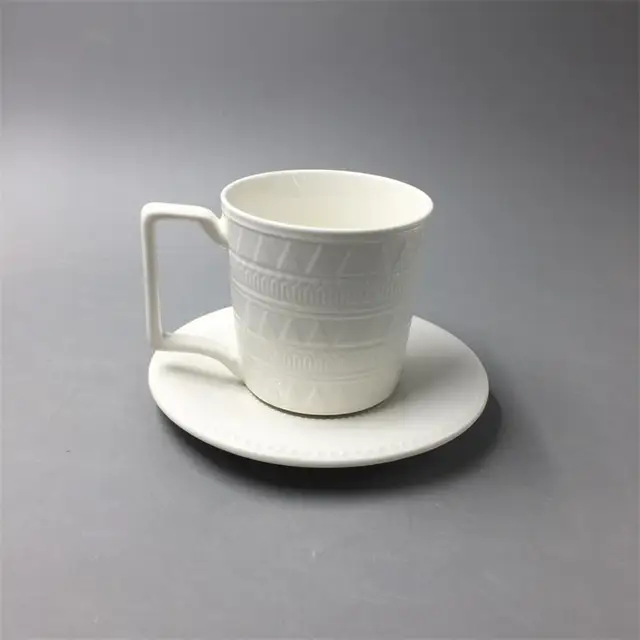 liling ceramic embossed bulk tea cups and saucers cheap plain