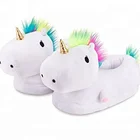 wholesale Indoor thermal shoes cute plush Winter animal slippers Unicorn slipper