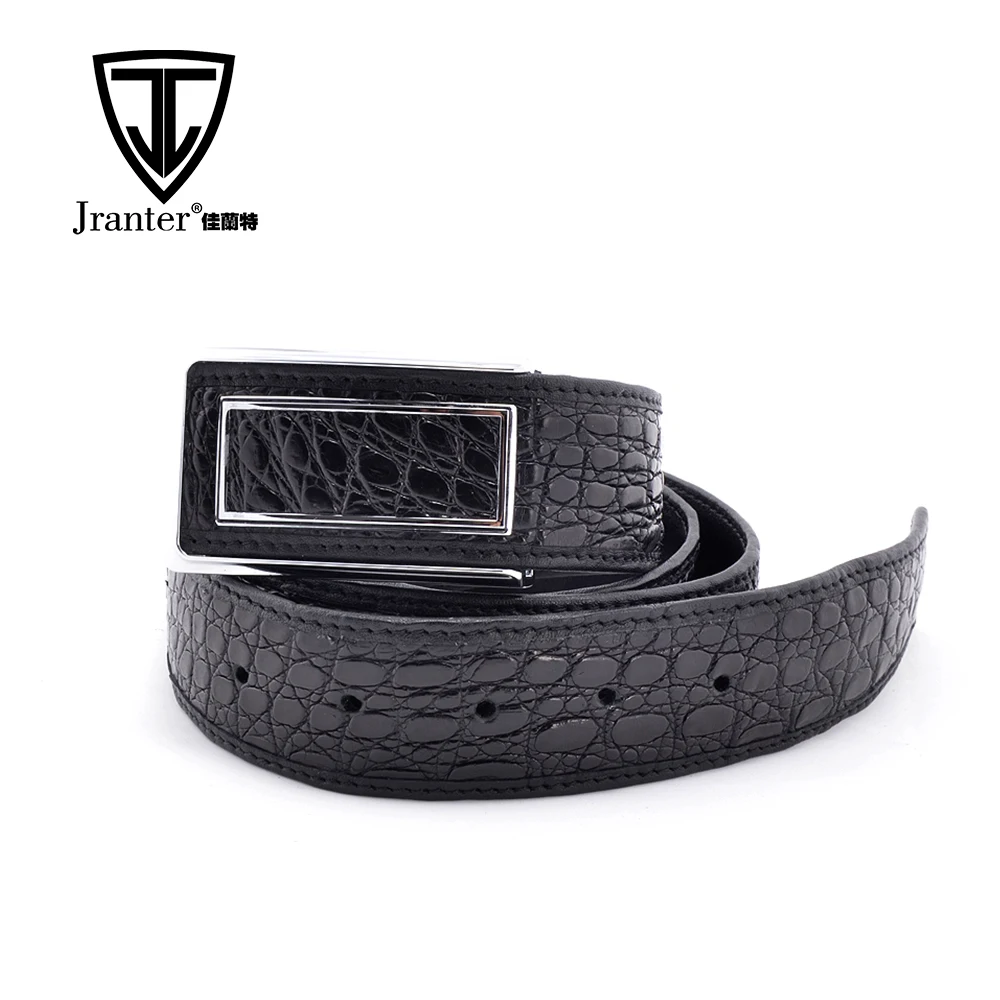 Famous Brand Custom Logo With Stainless Steel Buckle Genuine Crocodile Leather Belt For Men