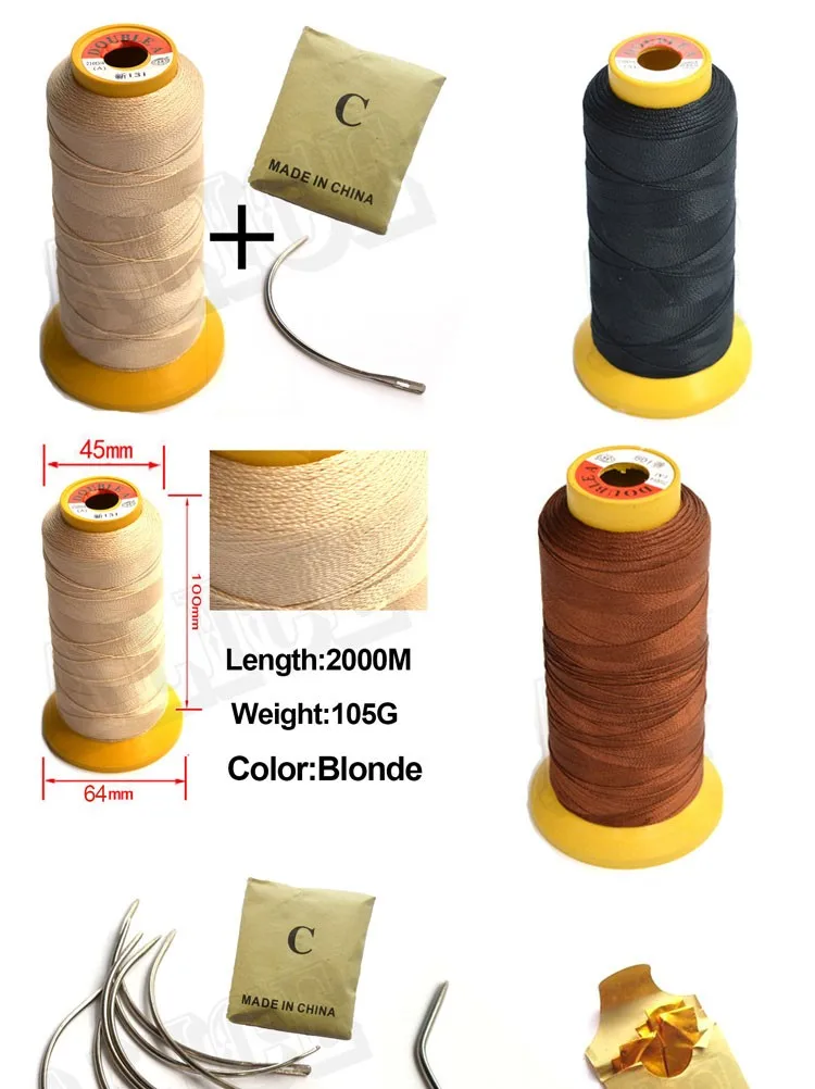 Cカーブ針1ロール茶色織りスレッド用毛エクステンション縫う針と糸 問屋・仕入れ・卸・卸売り