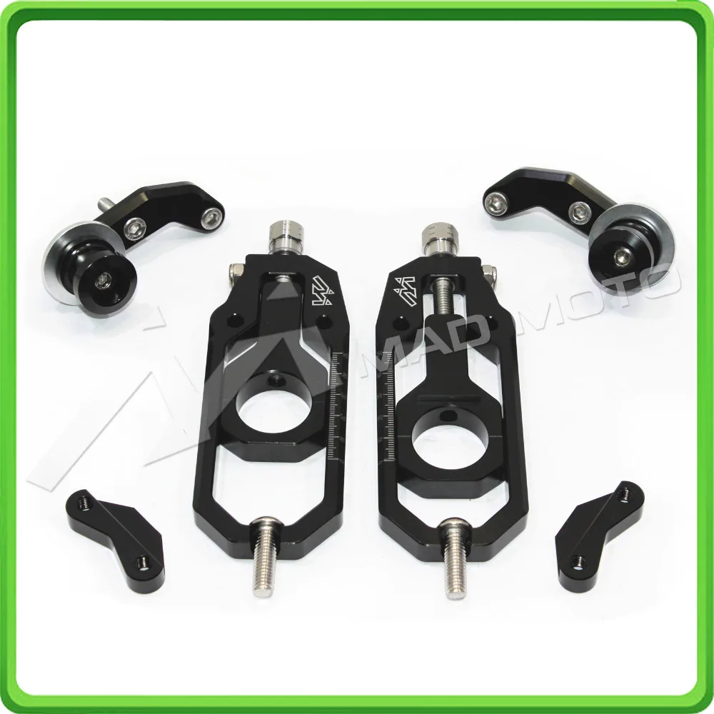 Motorcycle Chain Tensioner Adjuster with spool kit for Yamaha FZ1 2006 2007 2008 2009 2010 2011 2012 2013 2014 2015 Black (11)