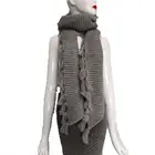 100% acrylic soft warm fringed women winter knit scarf