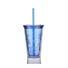 Acrylic drinkware, bpa free clear blank acrylic Snow tumbler with straw