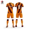 Custom Team Red Soccer Uniform Orange Color Soccer Uniform V Collar Sport Jerseys Print Any Name And Number