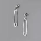 2019 Latest New Design Rainbow Cubic Zirconia Cz Safety Pin Stud Earrings For Women