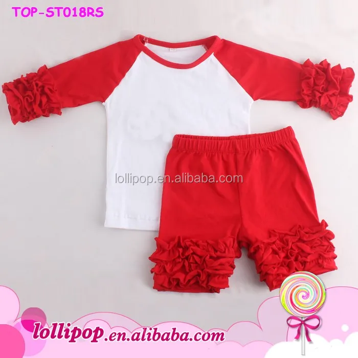 2016赤ちゃん服ファッションキッズ女の子服アイシングフリルラグランtシャツ3/4スリーブトップとストライプパンツ服2ピースセット仕入れ・メーカー・工場