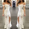New fashion pary wear sexy off the shoulder women lace dress in white formal lace dresses party women