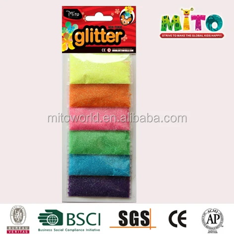 Polyester Bulk Glitter Powder 2grams in small bag pack,with card
