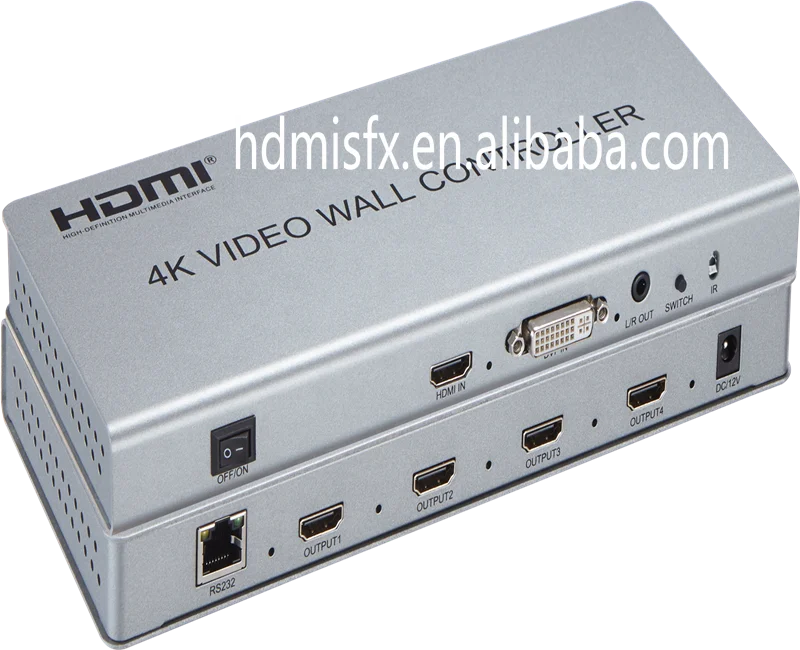 4K 2x2 video wall controller divide a signal to 4 HDMI video display units easy to operate plug and play
4K 2x2 video wall controller divide a signal to 4 HDMI video display units easy to operate plug and play