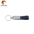 Wholesale Custom Brand Name Embossed Logo PU Genuine Leather Tag Keychain for Promotion