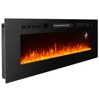 60" modern artificial flame electric fireplace wall mounted recessed manufacturer sale