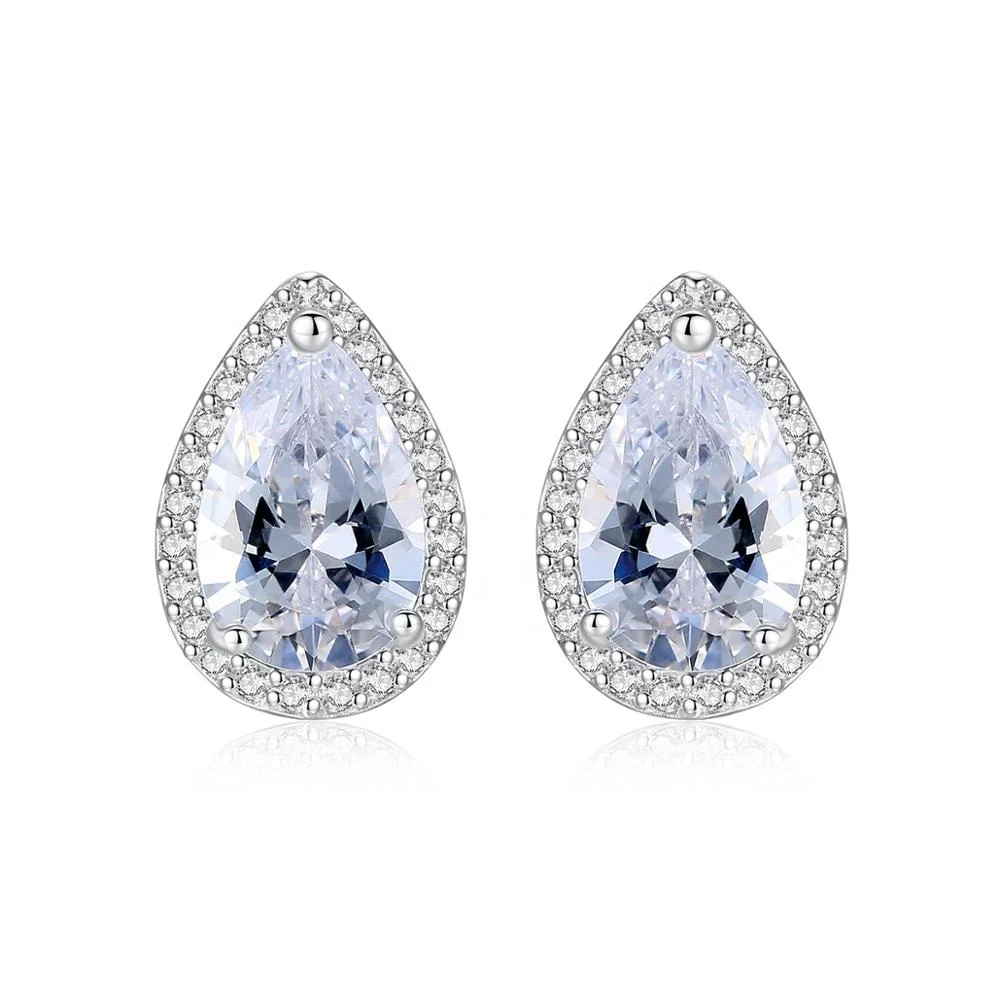 CZCITY Luxury Water Drop Pear Shape Stud Earrings High Quality 925 Sterling Silver Jewelry CZ Crystal Tear Drop Earrings Studs
CZCITY Luxury Water Drop Pear Shape Stud Earrings High Quality 925 Sterling Silver Jewelry CZ Crystal Tear Drop Earrings Studs
