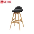 solid wood western saddle bar stools with black leather seats