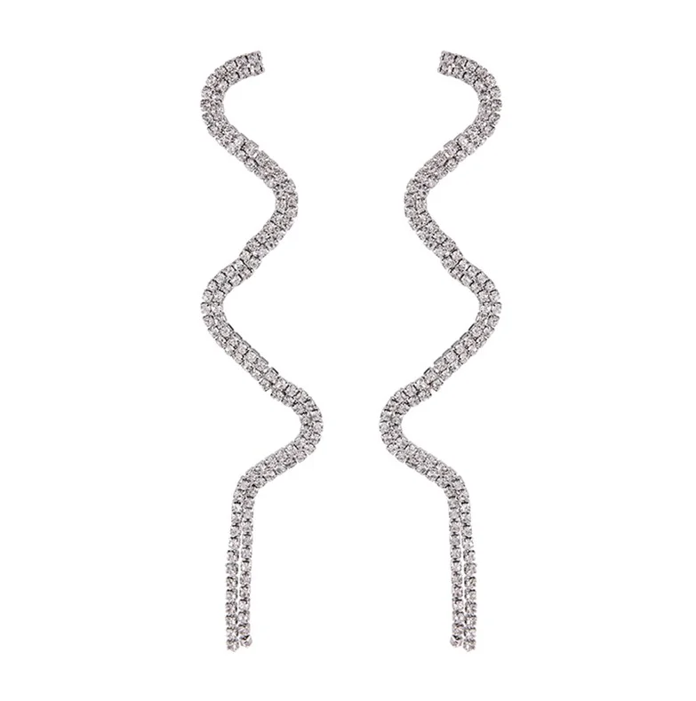 S925 silver pin exaggerated diamond tassel earring extra long large super flash elegant snake shape earrings rhinestone crystal, Picture
S925 silver pin exaggerated diamond tassel earring extra long large super flash elegant snake shape earrings rhinestone crystal, Picture