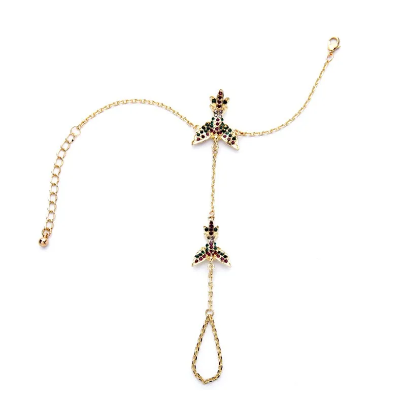 sl00480 Wholesale High Feeling Red Green Crystal Bird Gold Plated Lady Ring Chain Bracelet For Women 2021
sl00480 Wholesale High Feeling Red Green Crystal Bird Gold Plated Lady Ring Chain Bracelet For Women 2021