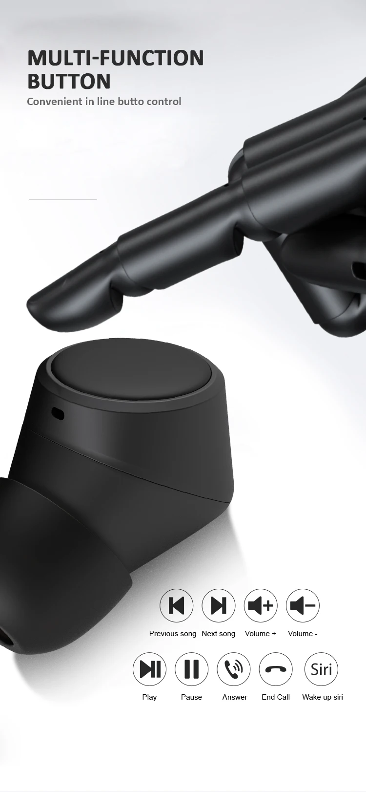 Top Ten TWS 5.0 Handsfree In-Ear Wireless Bluetooth Ear Buds Headphones RX17,Twins Earphone with Charging Box-Chelsea - ANKUX.COM