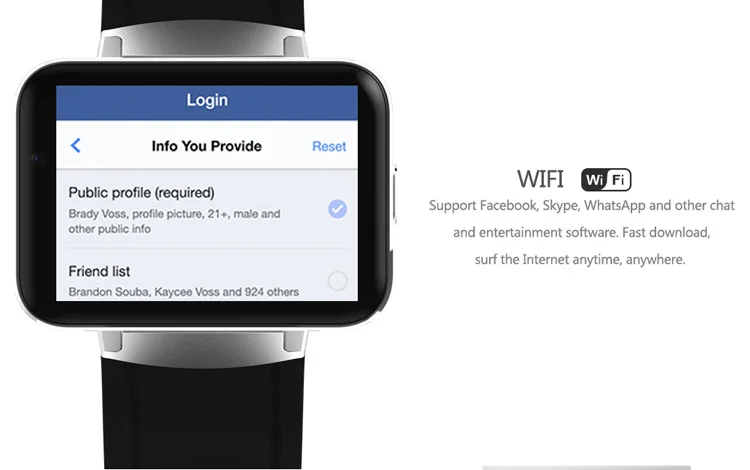 GPS digital wrist watch DM98 smart watch sim Android wifi smartwatch