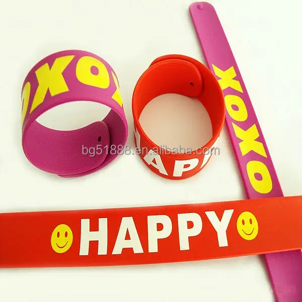 reflective slap bracelets personalized silicone bracelet slap