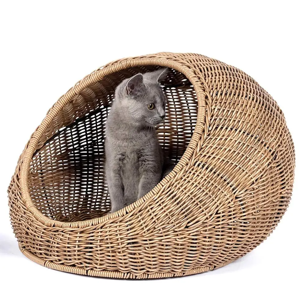 Горячая продажа ручной работы натуральная плетеная кошка корзина плетеная собака корзина плетеная pet Корзина