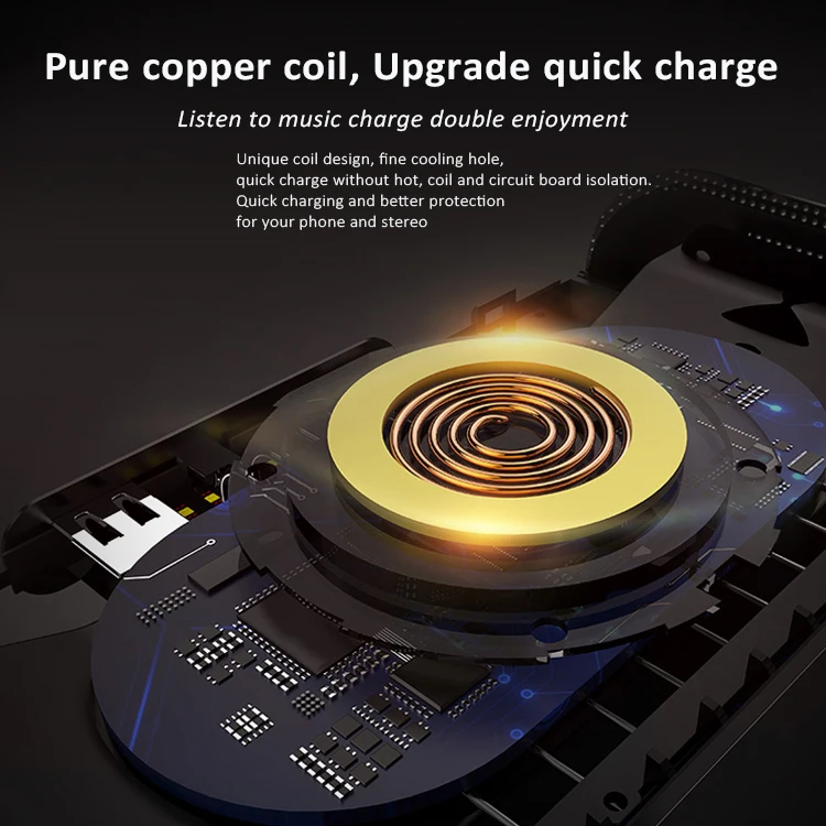 Factory Private Mold Bluetooth 4.2 Touch keys Speaker HiFi Bass stereo portable BT Speakers With Wireless Charging for Iphone - ANKUX.COM