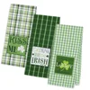 Cotton printed jacquard tea towel set of 3
