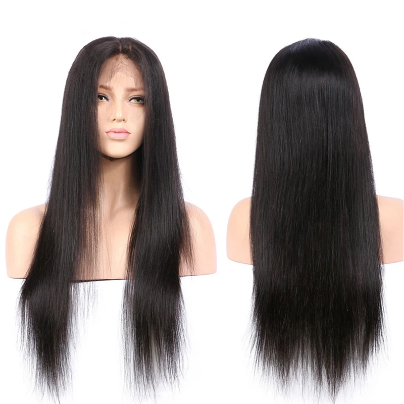 Silky Straight Human Hair Full Lace Wig With Baby Hair