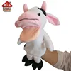 Custom singing hand puppet stuffed animal toy cow/ dog /frog with big funny mouth for hand ventriloquist/baby toy