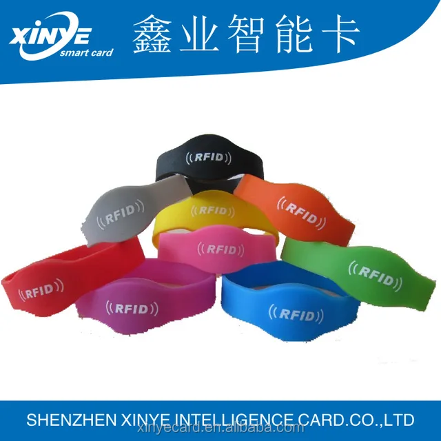 colorful hf &uhf rfid nfc silicone bracelet wristband with