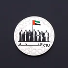 Custom Made hard enamel colors silk printing UAE national days gifts souvenir iron coins