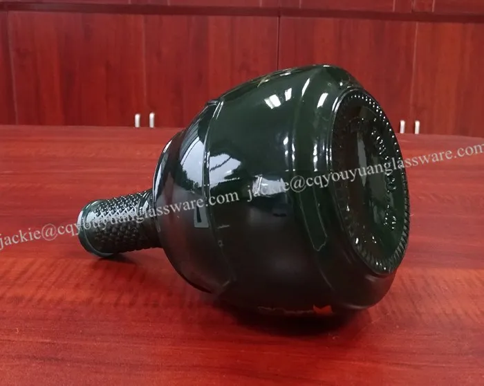 Odd Shaped 700ml Cork Top Dark Green Glass Liquor Bottle Buy Green