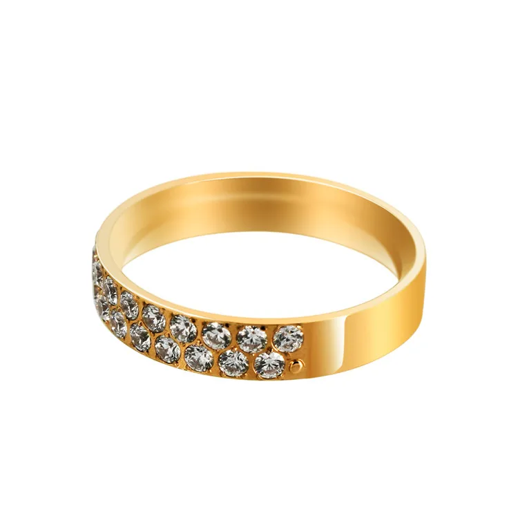 jewelry cnc setting rhinestones 18k stainless steel gold ring