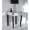 Romano Venetian Wooden Black Legs Mirrored Glass Side Table