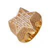 Men's 3D STAR Baguette Diamond Pinky RING 14k Gold ICED OUT