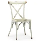 TW8080-B Industrial style outdoor and indoor stackable Vintage Metal Cross Back Chair