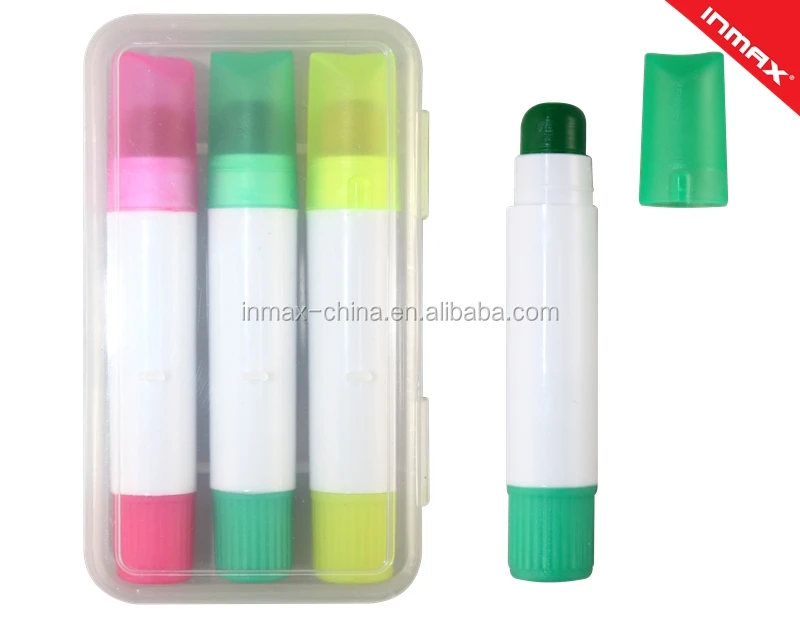 3pcs mini solid highlighter in PP box set