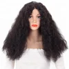 24inch long kinky straight 150% density pre plucked synthetic hair lace frontal wig For Women
