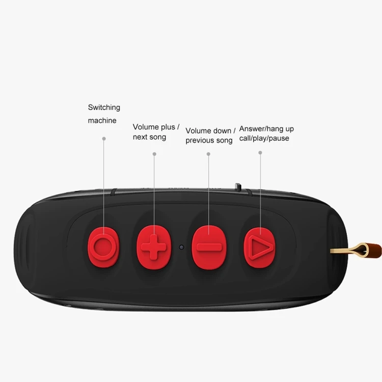 ipipoo YP-6 Outdoor Waterproof IPX45 Hand-held Wireless Bluetooth Speaker, Support Hands-free & FM & TF Card & AUX - ANKUX.COM