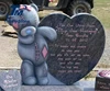 engraving tombstone granite heart memorials teddy bear headstone design