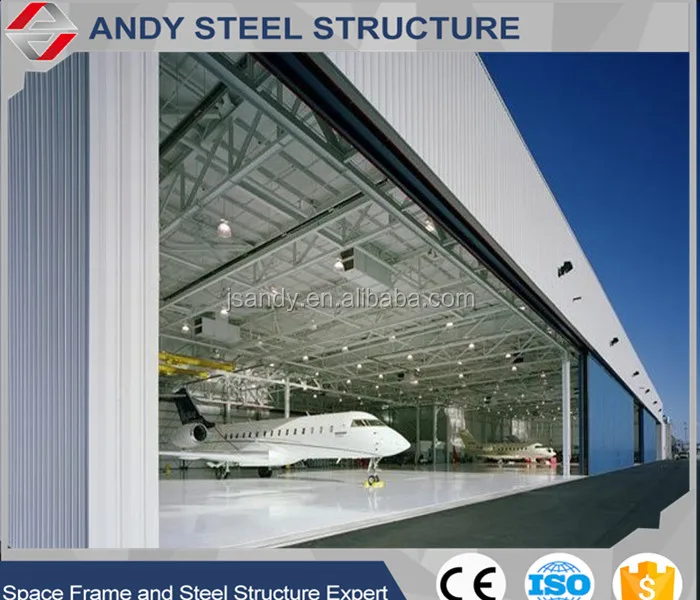 Utility Design Prefab Light Steel Truss Roof Structure And Color Steel Sheet For Aircraft Hangar