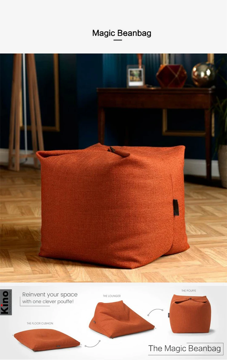 magic bean bag linen fabric shape changeable bean bag sofa