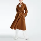 OEM Service Coat Cashmere 100% Women Mongolian Cashmere Coat with Belt