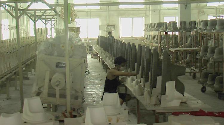 casting iron bench for ceramic