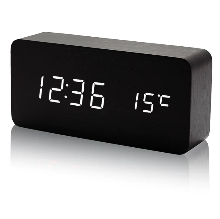 Voice Control USB Charge Time Date Temperature LED Display Digital Table Wooden Alarm Clock, Black/white/bamboo/brown/gold/silver/blue
Voice Control USB Charge Time Date Temperature LED Display Digital Table Wooden Alarm Clock, Black/white/bamboo/brown/gold/silver/blue