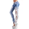 Skinny Denim Jeans Woman Low Waist Boyfriend Jeans Vintage Sexy Hollow Out Lace Long Pants For Women